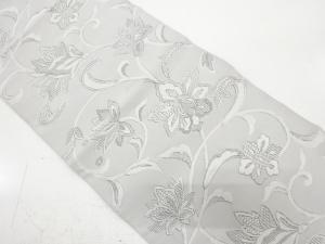 花唐草模様織り出し　法事用名古屋帯